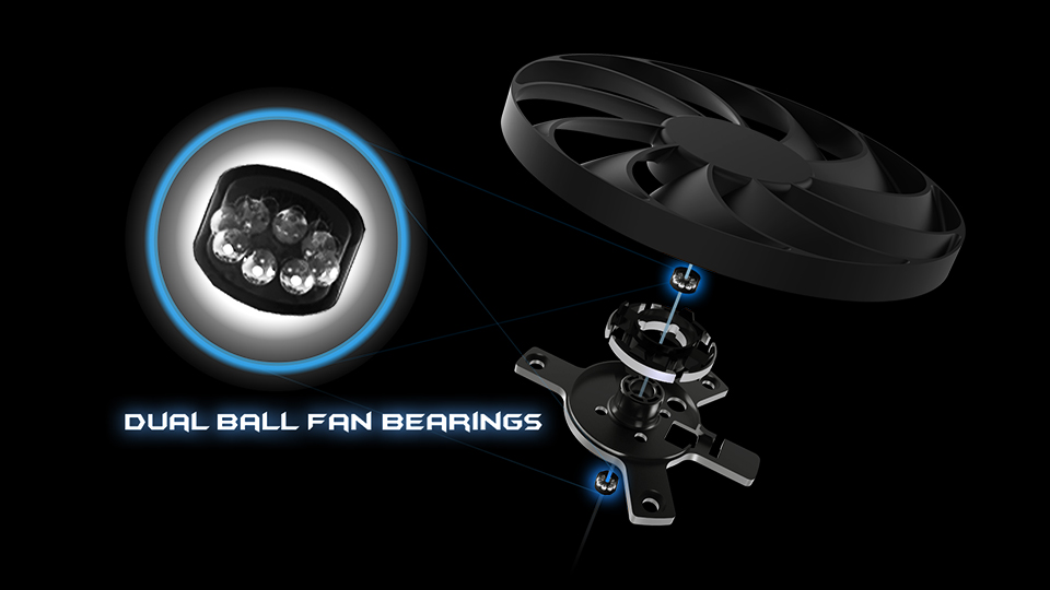 Dual ball fan bearing diagram