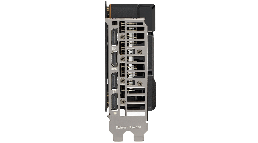 Head-on view of I/O port bracket