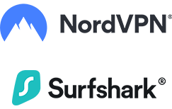 VPN service provider pictogrammen: NordVPN & Surfshark VPN