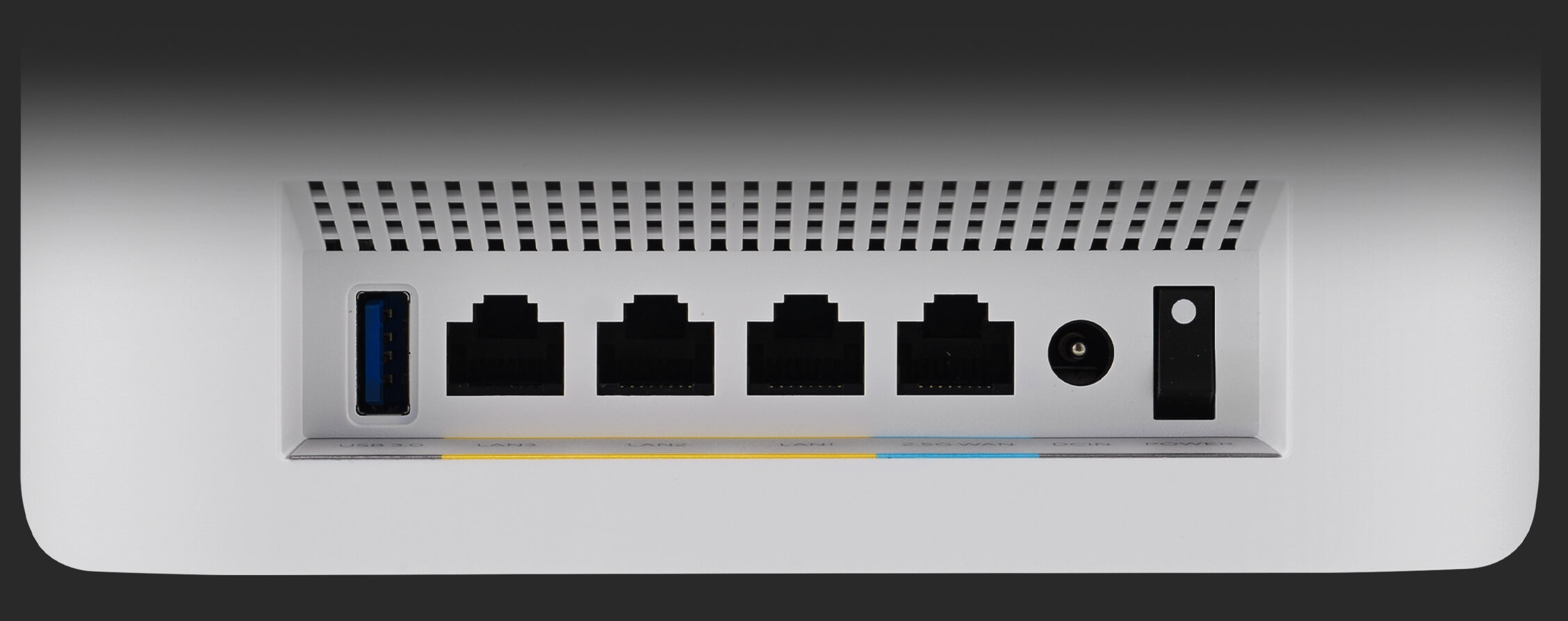 ZenWiFi BT6 back side showing I/O ports.