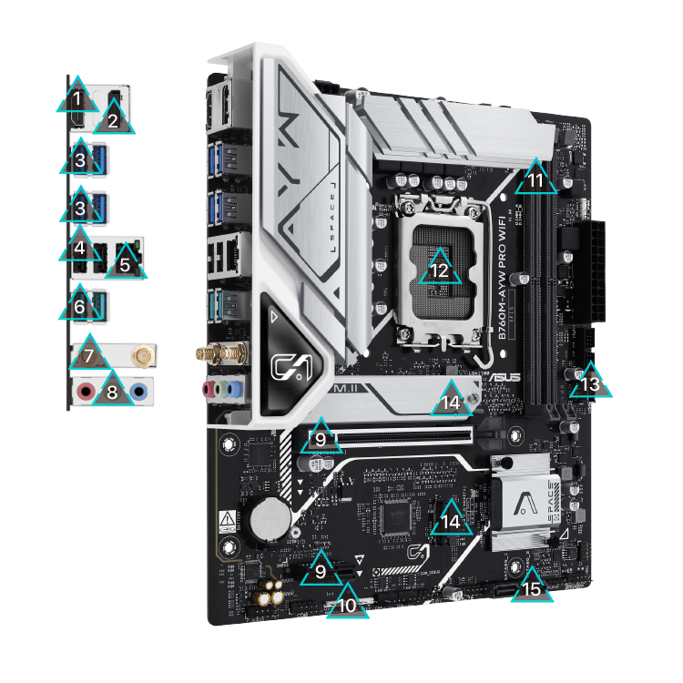 All specs of the B760M-AYW PRO WIFI-CSM motherboard