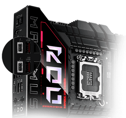 Two Thunderbolt 4 Type-C® Ports on ROG Maximus Z890 Hero