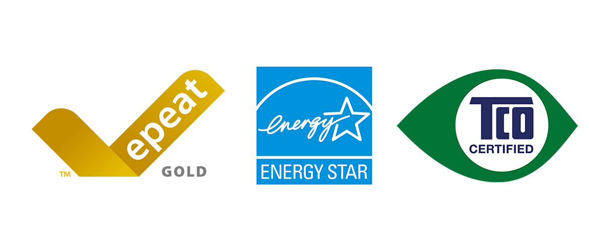 Epeat Silver, ENERGY STAR, TCO CERTIFIED logos