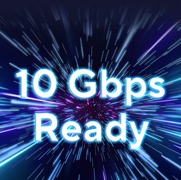 texto a 10 Gbps sobre un fondo de alta velocidad