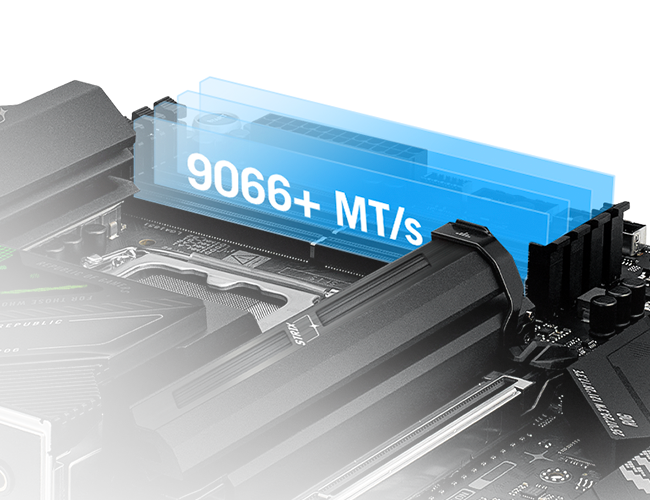 The Strix Z890-F lets you overclock memory up to 8600+ MT/s