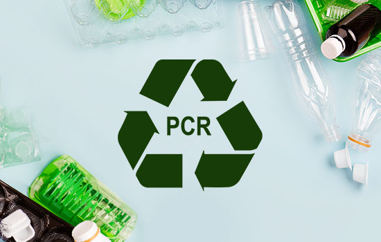 PCR and Recyclable logos