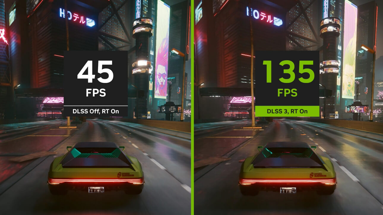 IU de CyberPunk con y sin RTX, comparación