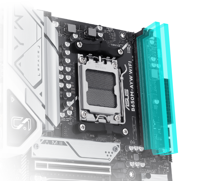 ASUS B650 series motherboar supports DDR5. 