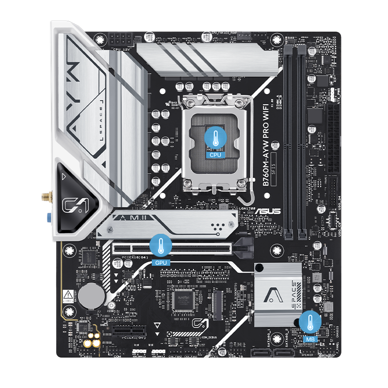 B760 motherboard with multiple temperature sources image