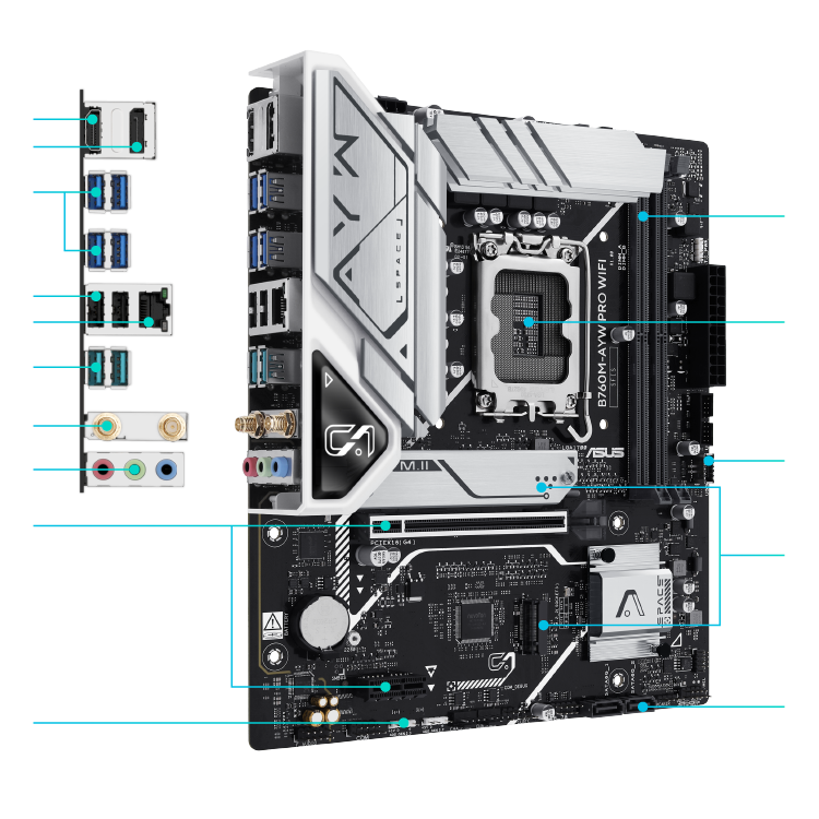 All specs of the B760M-AYW PRO WIFI motherboard