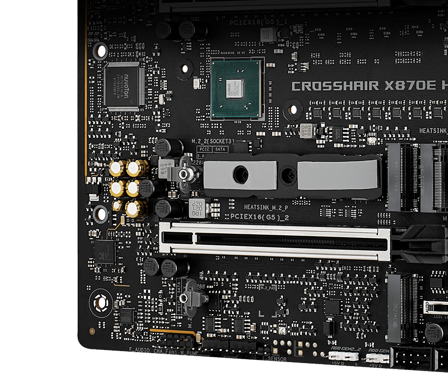 The Gaming Audio design on ROG Crosshair X870E Hero