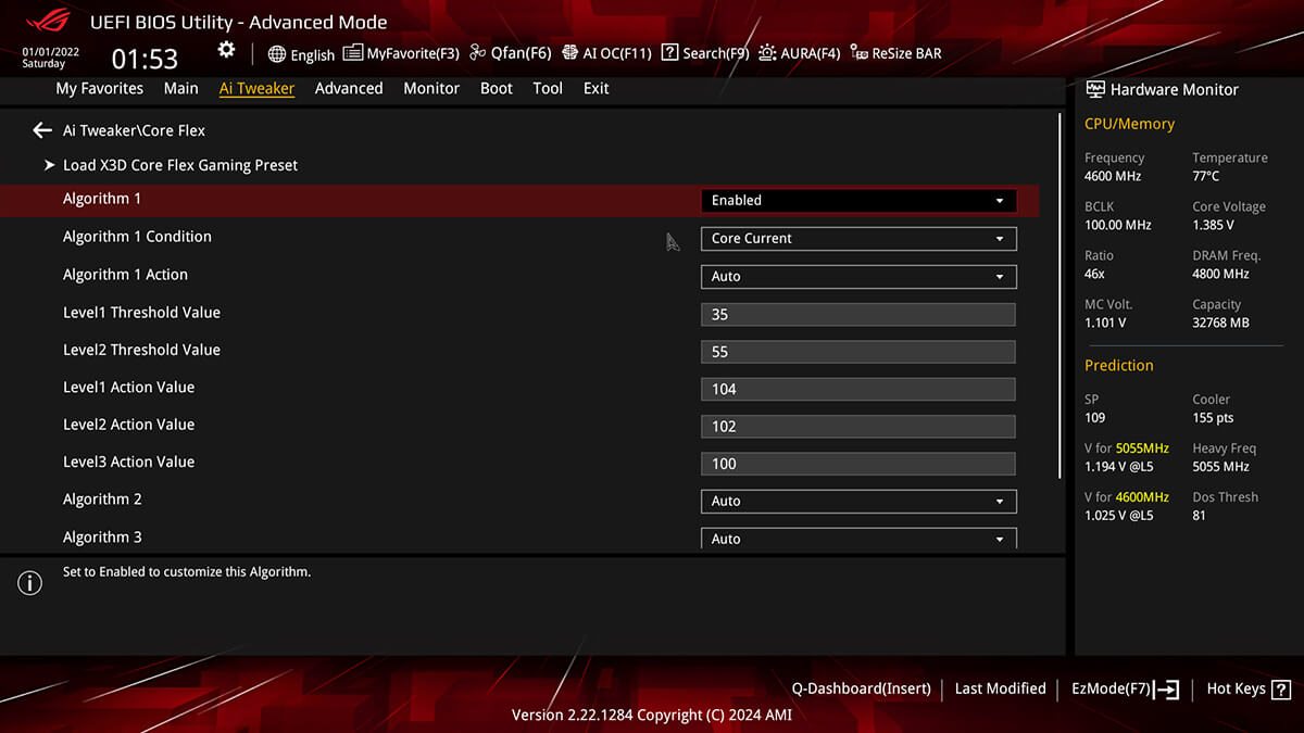 This UEFI example shows a custom algorithm for BCLK configuration.