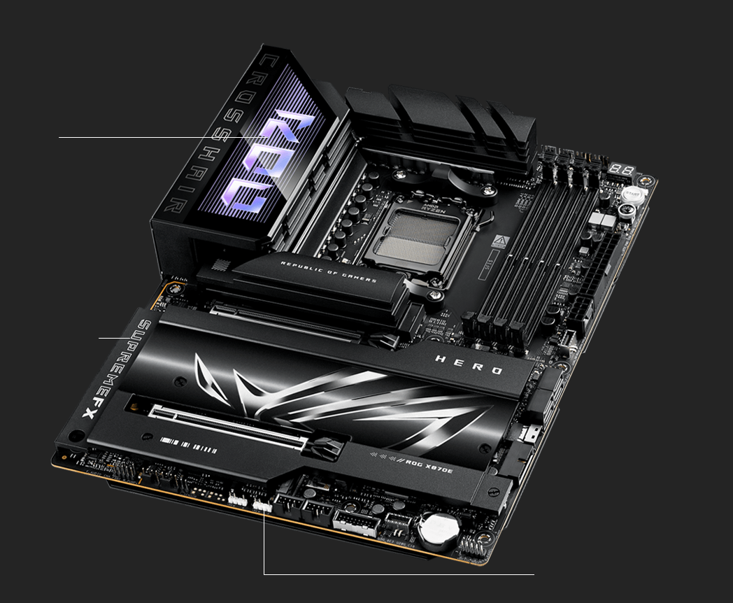 Caractéristiques d’immersion gaming de la ROG Crosshair X870E Hero