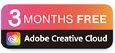 3 mois d’abonnement gratuit à Adobe Creative Cloud logo