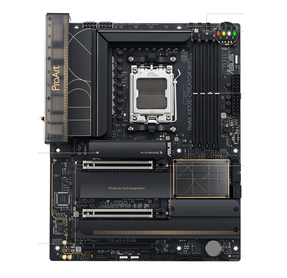 Caractéristiques d'intuitivité de la carte mère ProArt X870E-CREATOR WIFI