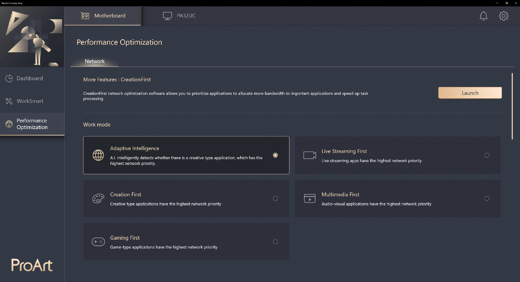 The user interface of CreationFirst