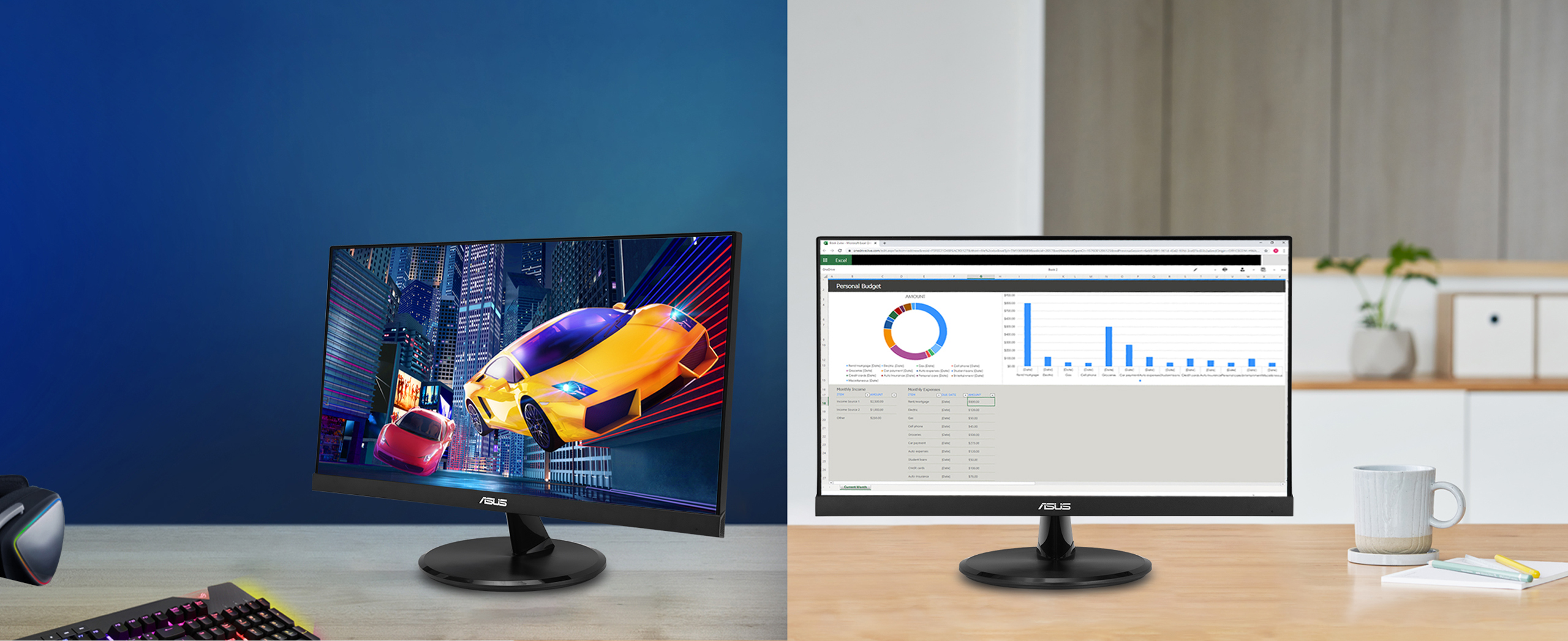 ASUS VP229HF is 22-inch (21.45-inch viewable) IPS Eye Care Gaming monitor with fast 100Hz refresh rate and Adaptive-Sync technology to eliminate screen tearing and choppy frame rates for the smoother-than-ever experience.