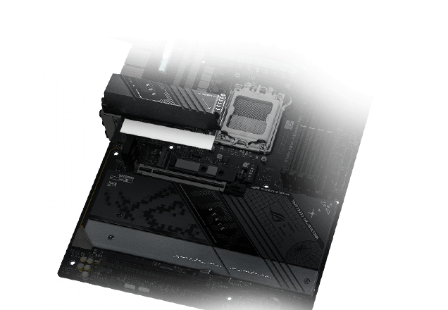 Strix X870-F M.2 散热器和背板布局