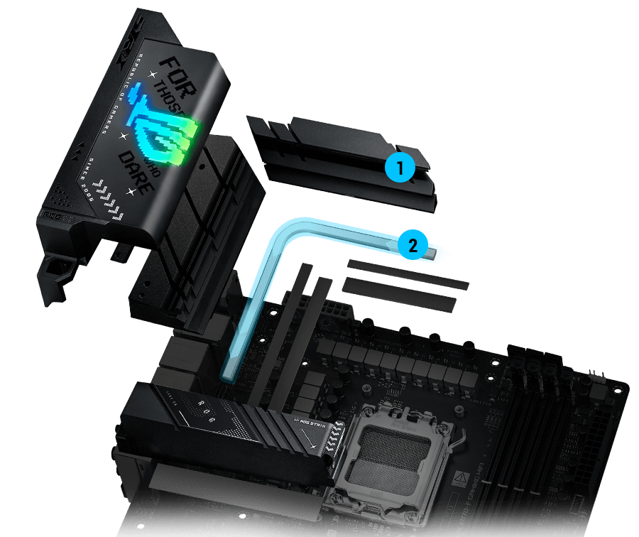 Strix X870-F VRM cooling design layout