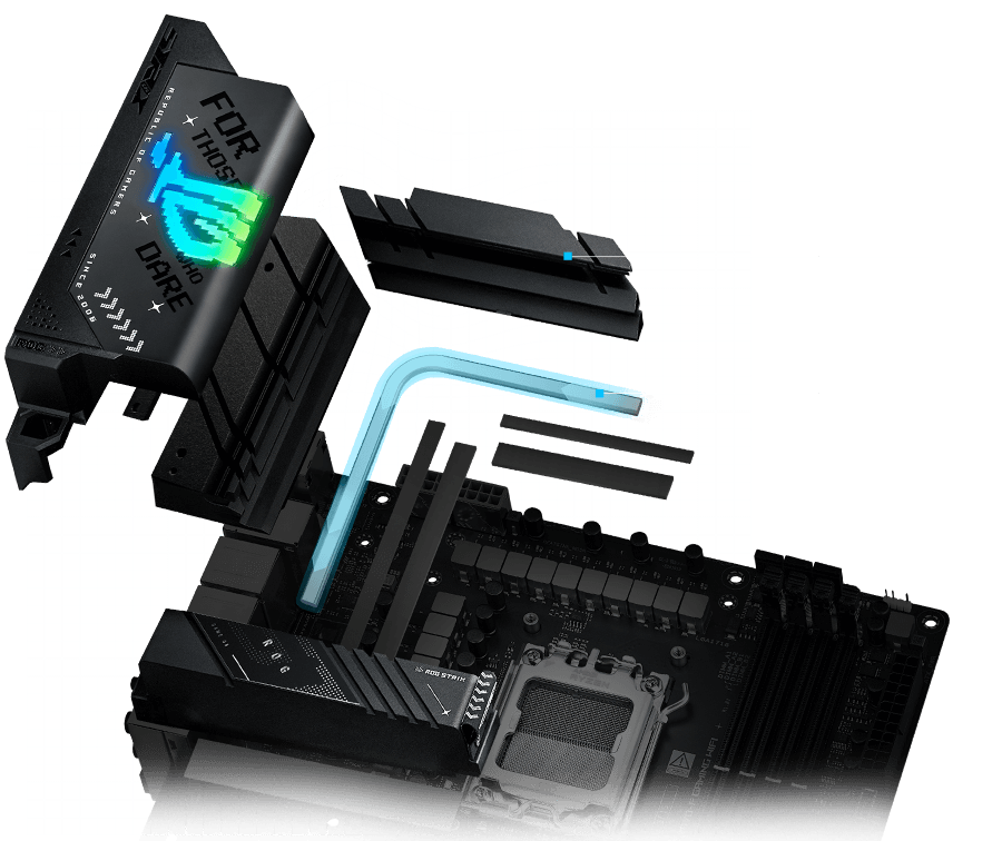 Strix X870-F VRM cooling design layout