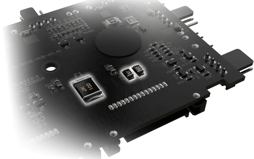 TUF Gaming ARGB PWM Fan Hub Sicherung auf PCB