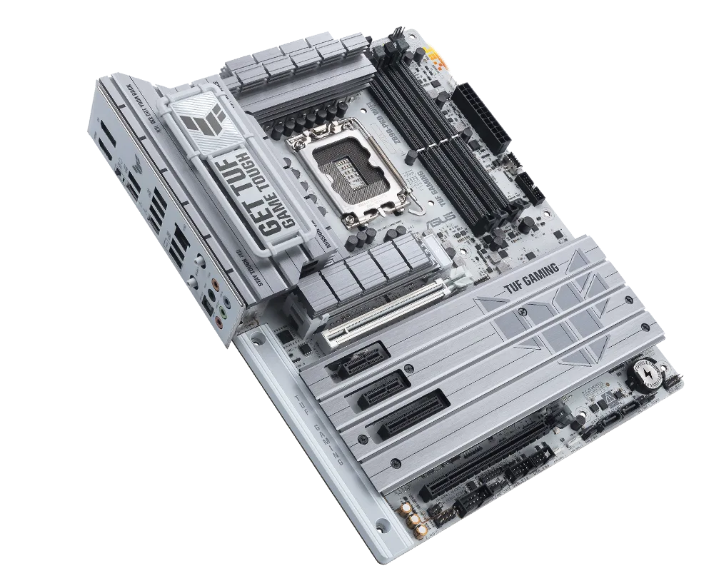 TUF Gaming Mainboard Vorderansicht, 45 Grad