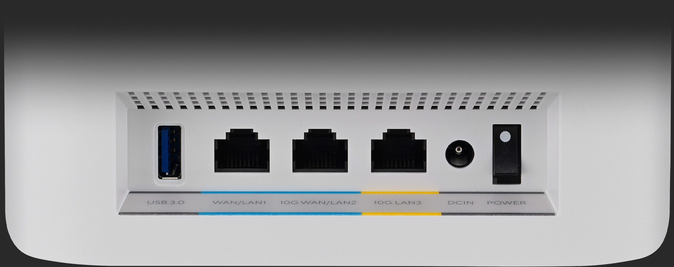 RT-BE18000 back side showing I/O ports.