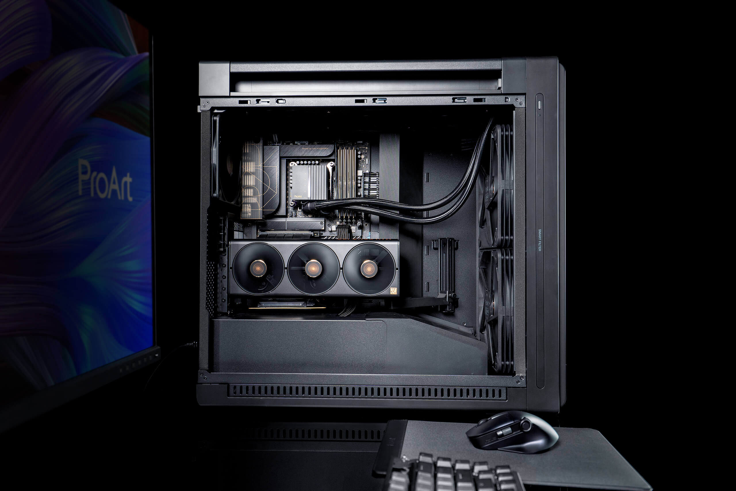 Front view photo of the ProArt LC 360 PC Build.