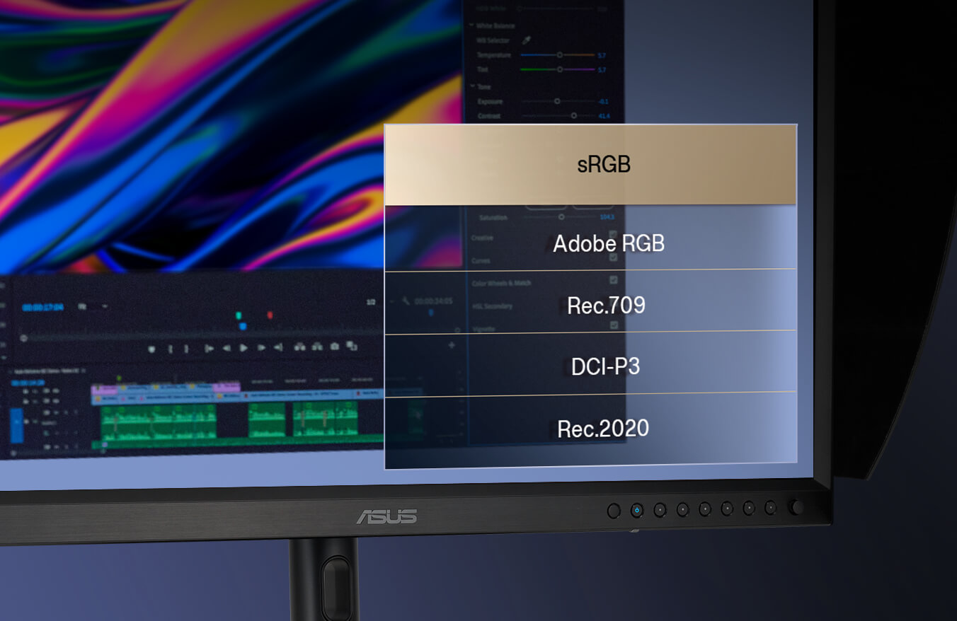 ProArt Calibration color spaces support being showed on a ProArt Display