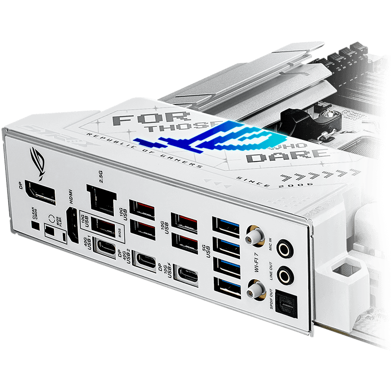 Strix X870-A 具有 USB 10Gbps 后部 I/O 接口，具有 30W 充电功能。