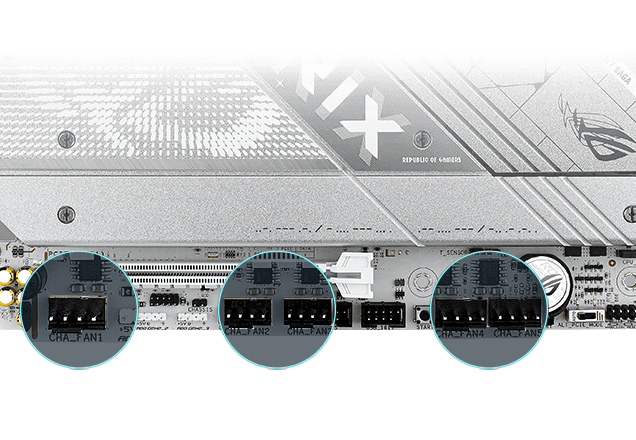 Strix X870-A chassis fan header locations