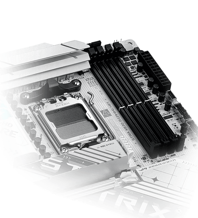 The Strix X870-A lets you overclock memory up to 8400+ MT/s.