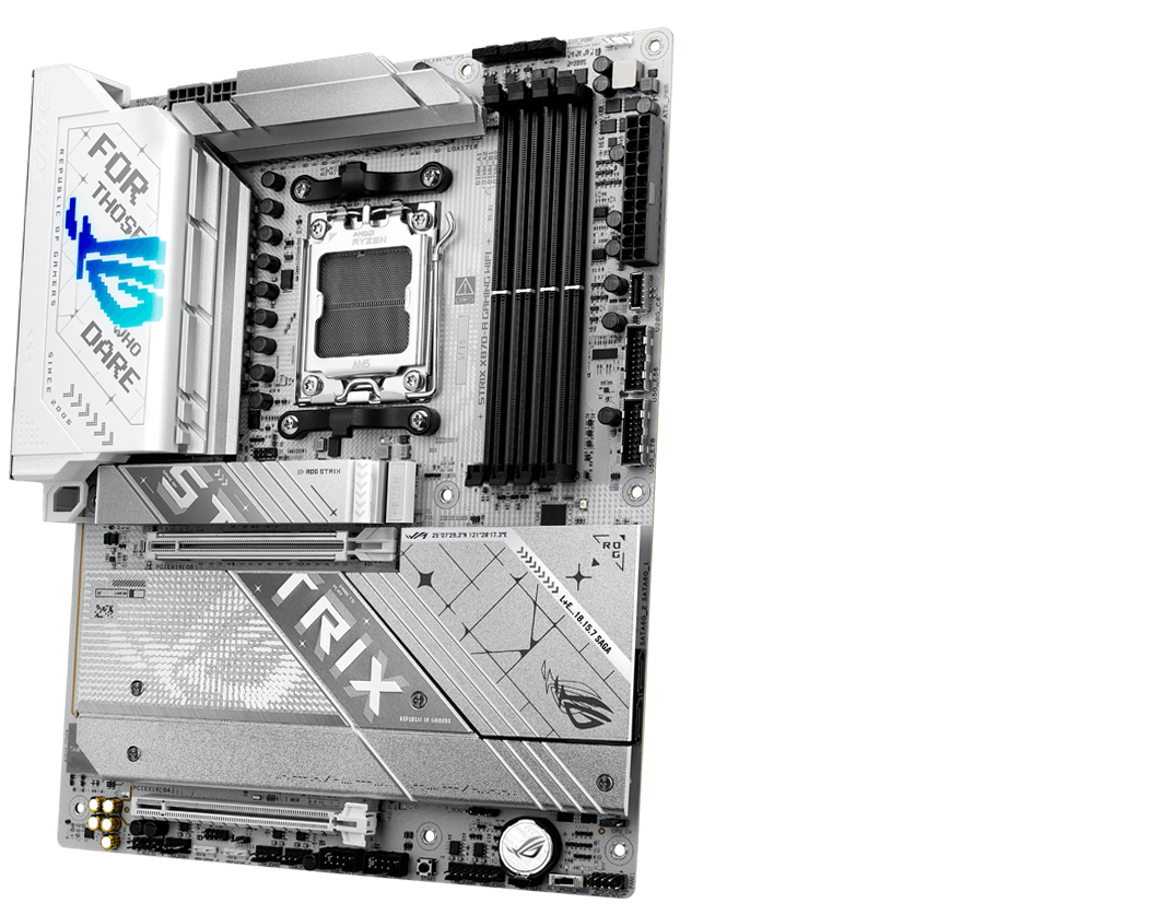 The Strix X870-A front and back