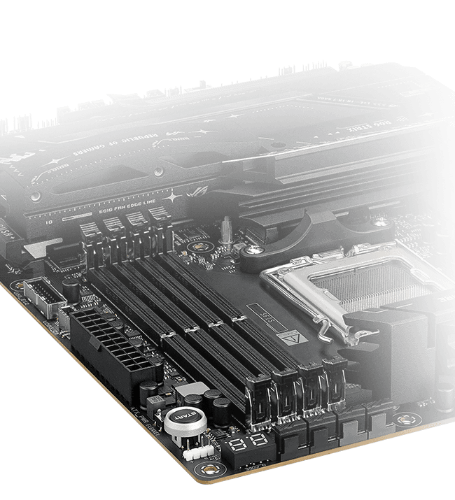 The Strix X870E-E lets you overclock memory up to 8400+ MT/s.