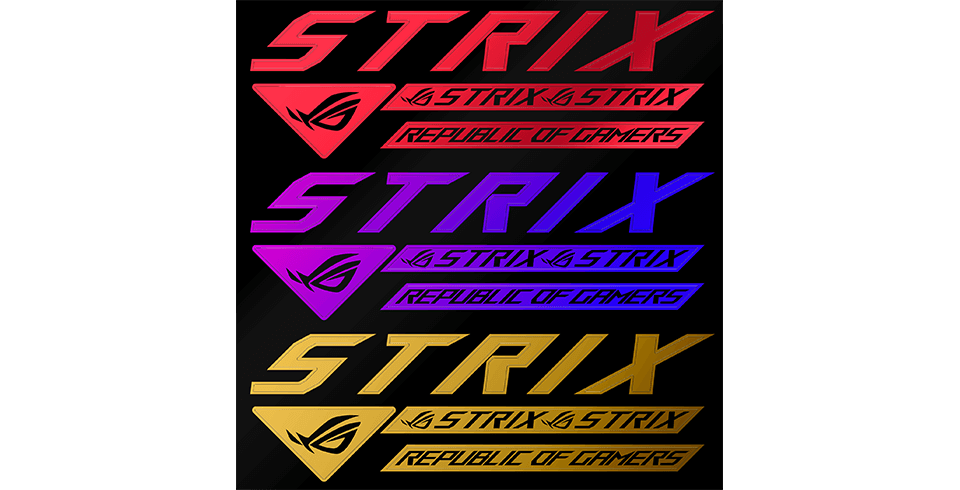 A set of label for customization including red, purple, and gold