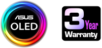 ASUS OLED logo and 3year Warranty icon