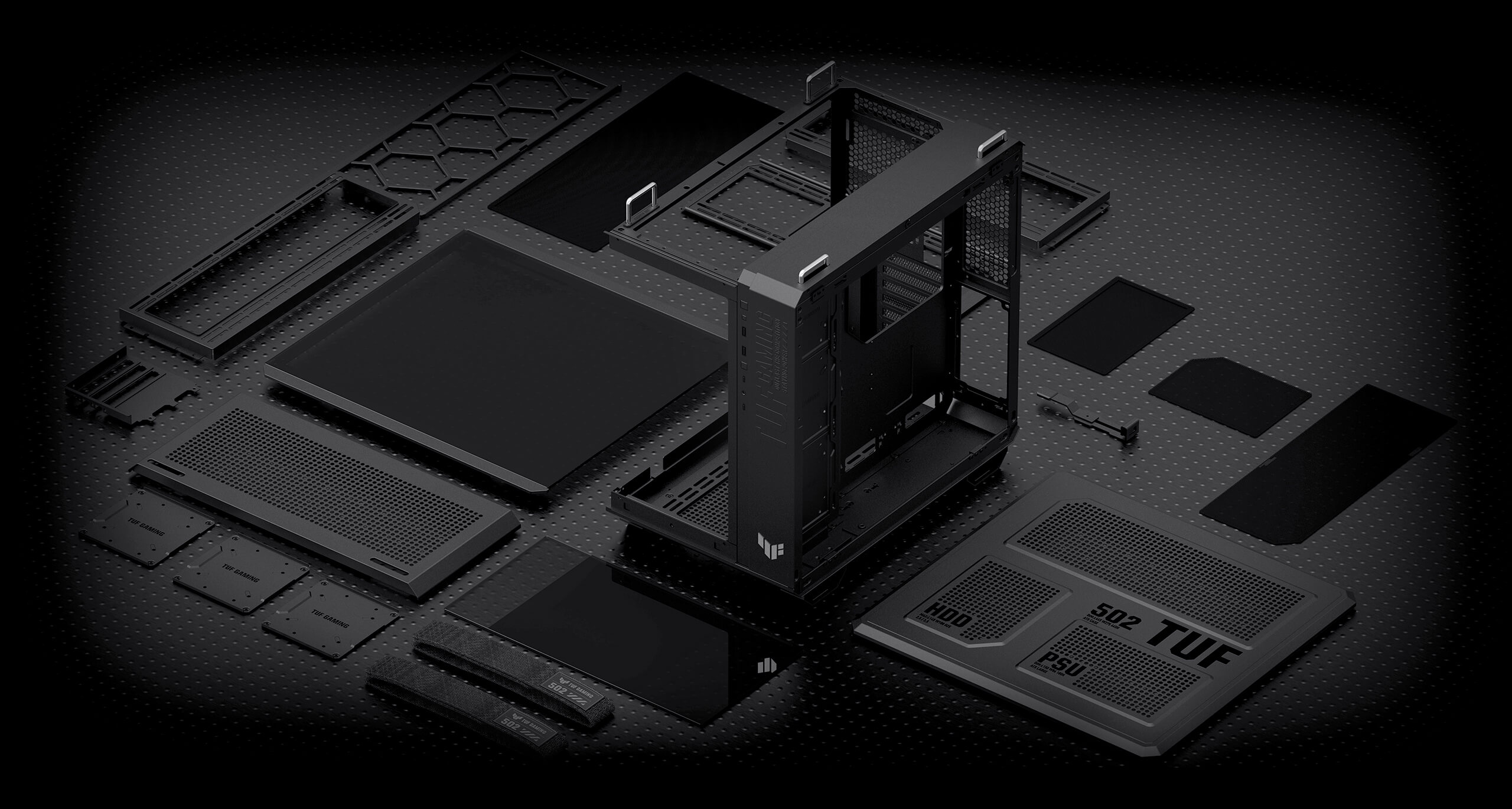 Exploded view of TUF Gaming GT502 Horizon