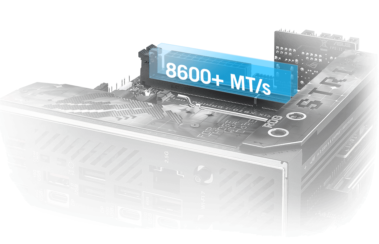 Strix X870-I 可让您将内存超频至 8400+ MT/s。