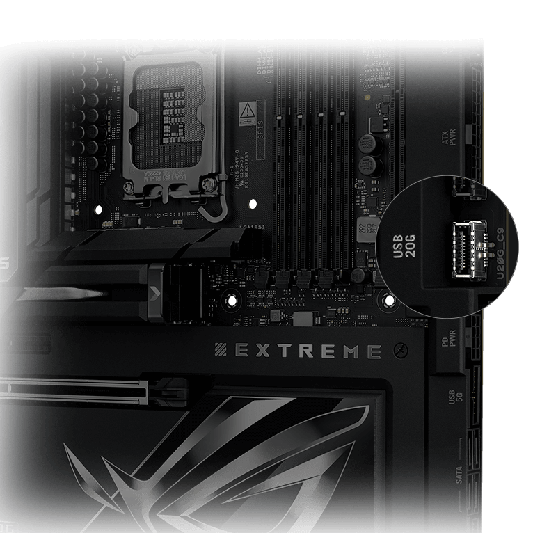 One USB 20Gbps USB Type-C® Panel Connectors on ROG Maximus Z890 Extreme