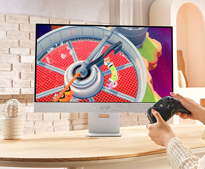 Spielen Sie mit dem ASUS ZenScreen Smart Monitor MS27UC mit Controller