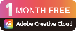 1 mois d'abonnement à Adobe Creative Cloud Offert