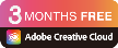 3 mois d'abonnement à Adobe Creative Cloud Offert